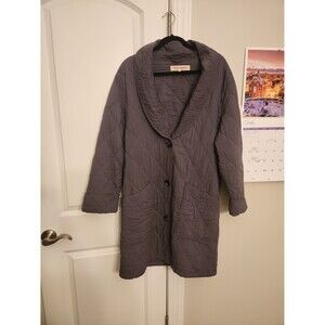 Free People Vintage Gray Happy Day Dreamer Quilted Long Jacket Size S